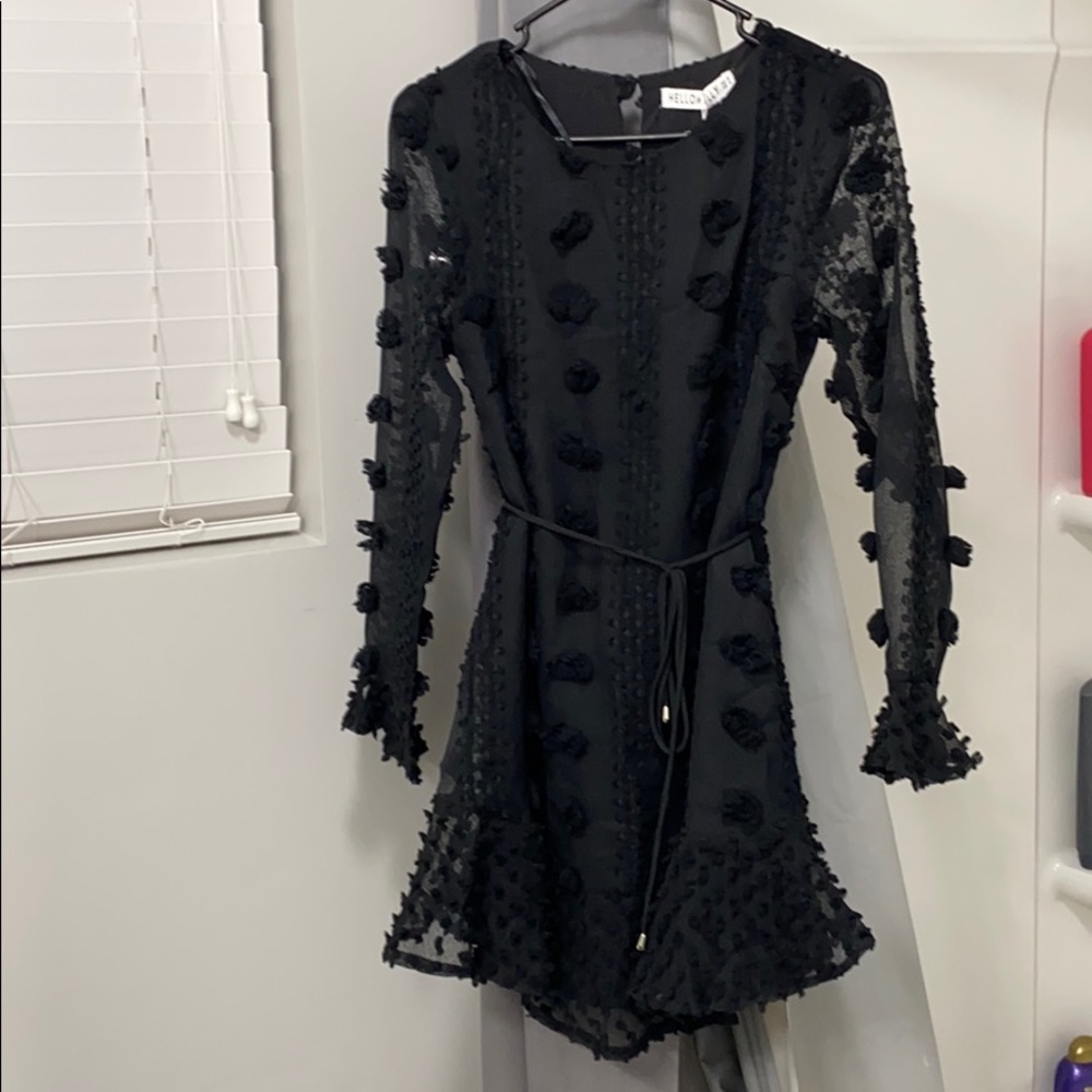 black formal mini dress